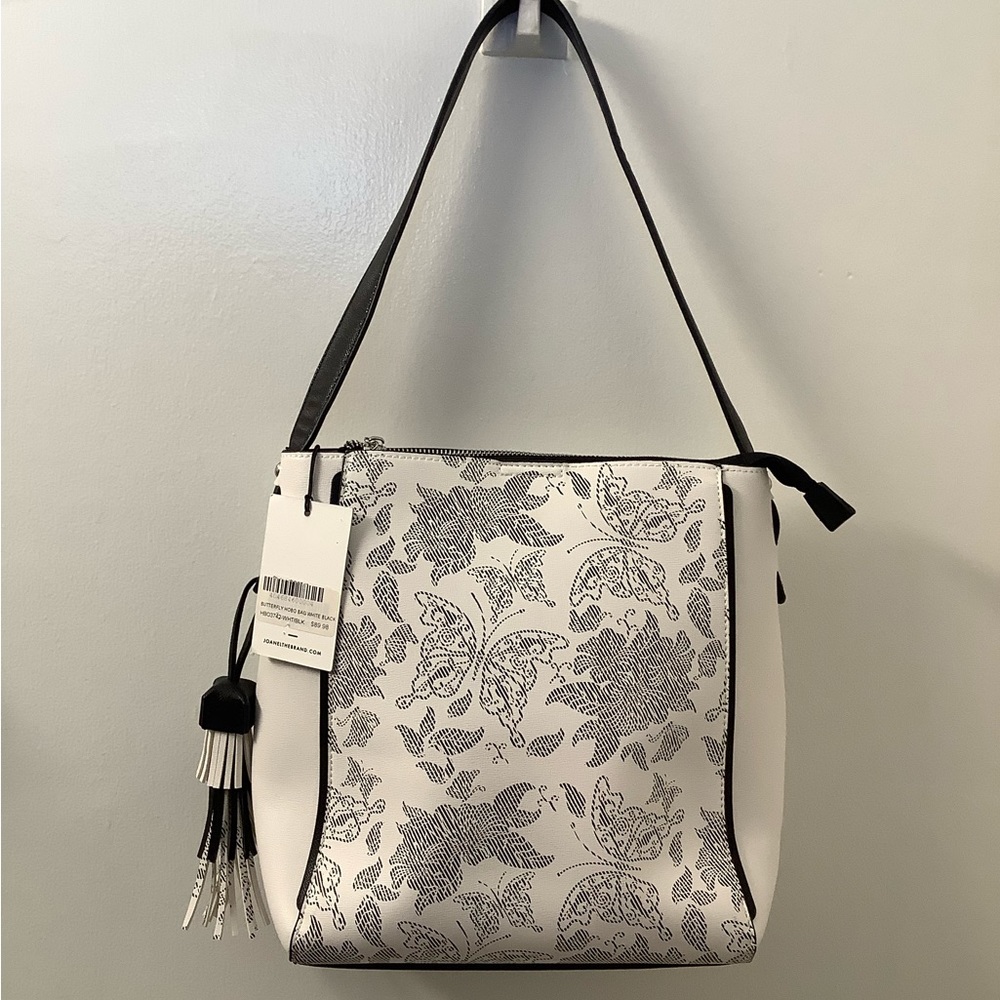 Cruise! Joanel Butterfly Hobo Bag White Black NWT